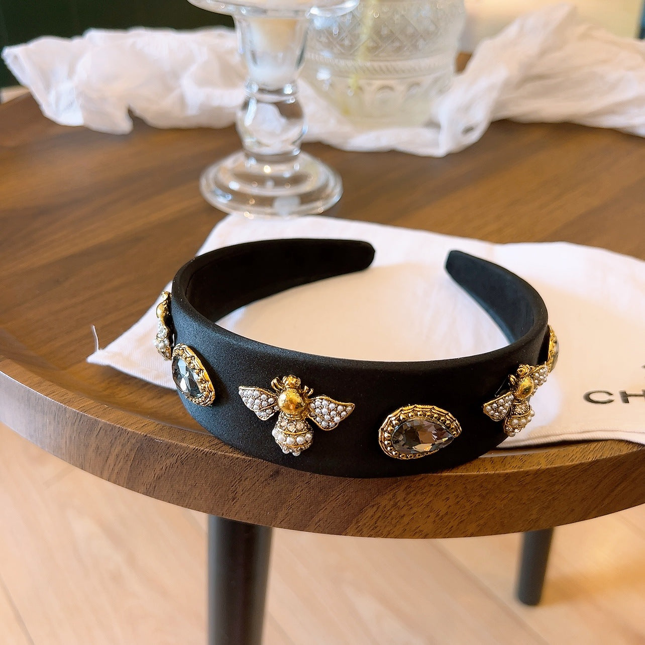 Wholesale High Skull Rhinestone Wide Version Colorful Headband
